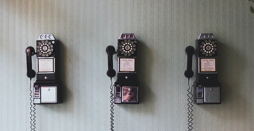Telephones on a wall